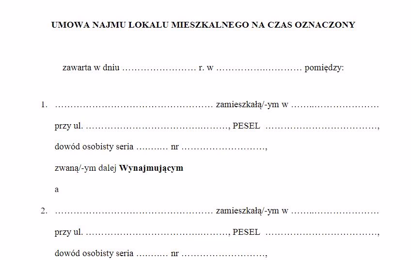 Czy w umowie najmu musi być numer księgi wieczystej?