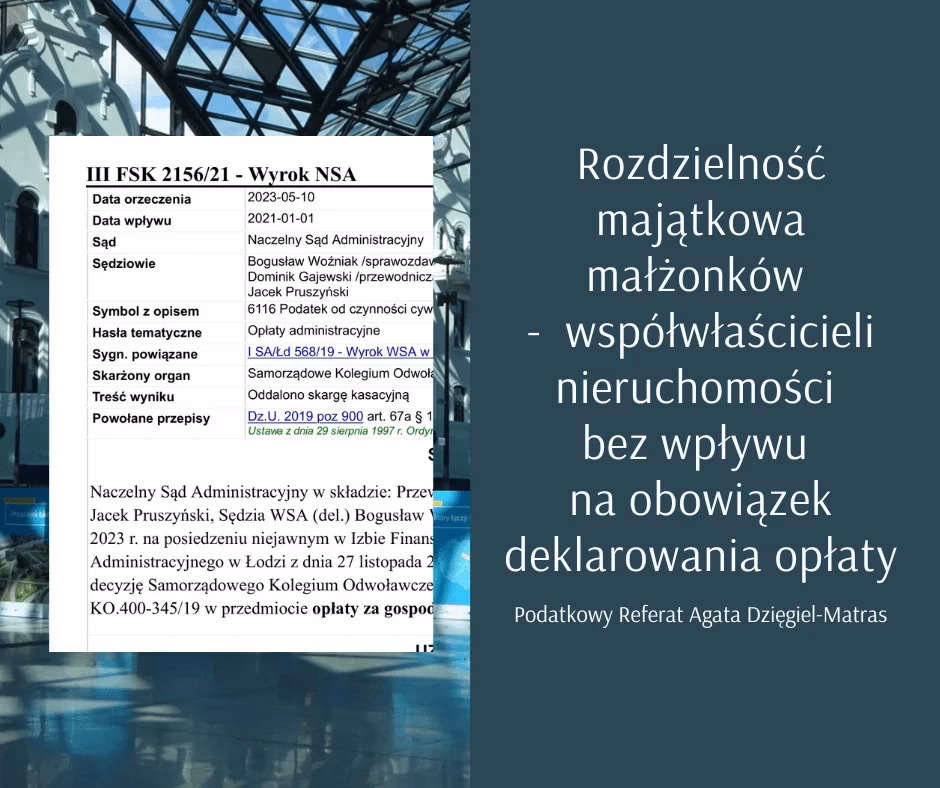 Czy rozdzielność majątkowa uniemożliwia wspólne rozliczenie podatku?
