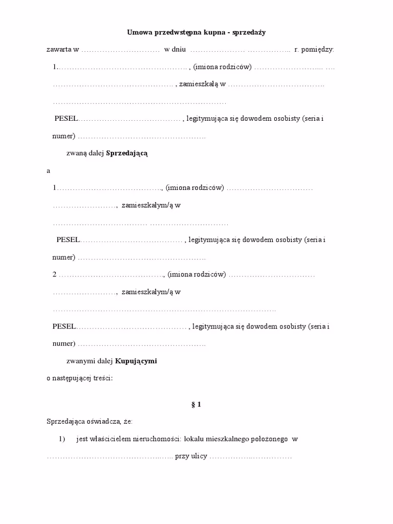 Jaki jest przykład umowy warunkowej?